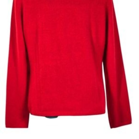 Peck and Peck Red Cashmere Sweater Crewneck Large Holiday Luxury - Picture 3 of 8